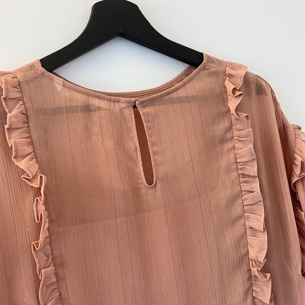 ZARA Chiffon Ruffle Mini Dress - Small - Picture 4 of 5